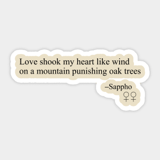 Sappho Poem (Wind on a Mountain) Sticker